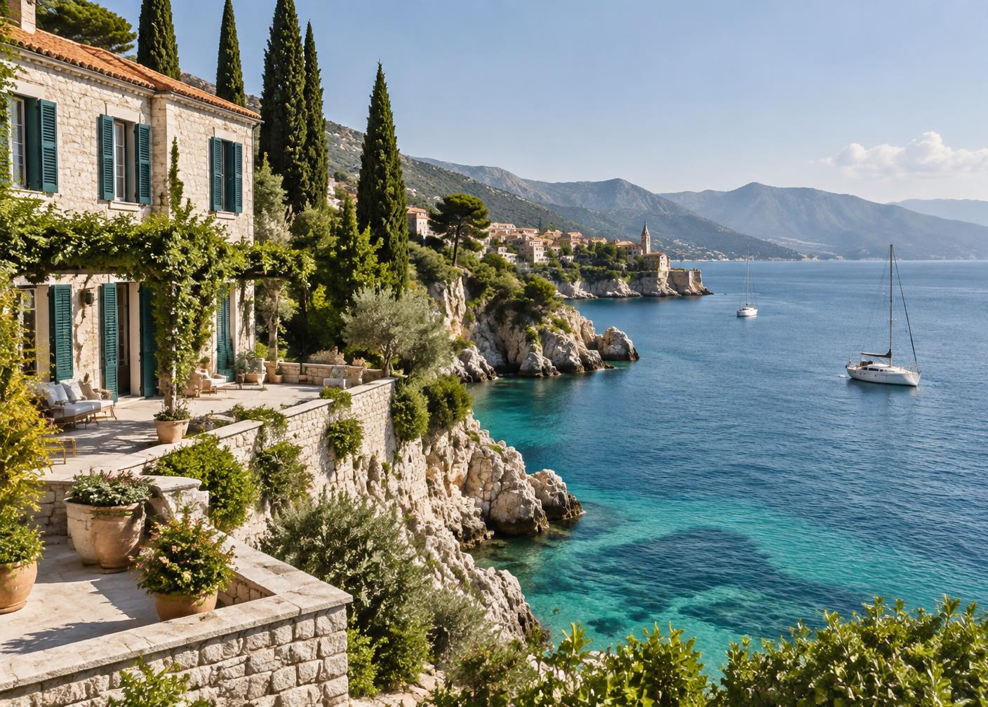 Côte d’Azur illustrative destination concept
